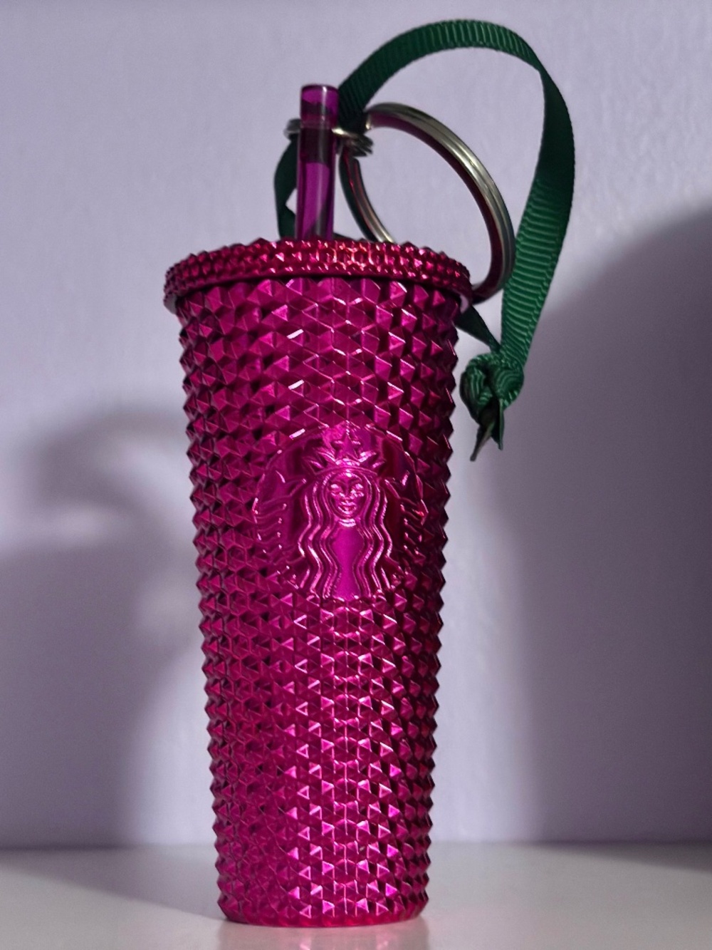 Starbucks sparkly pink keychain/christmas ornament (2022)